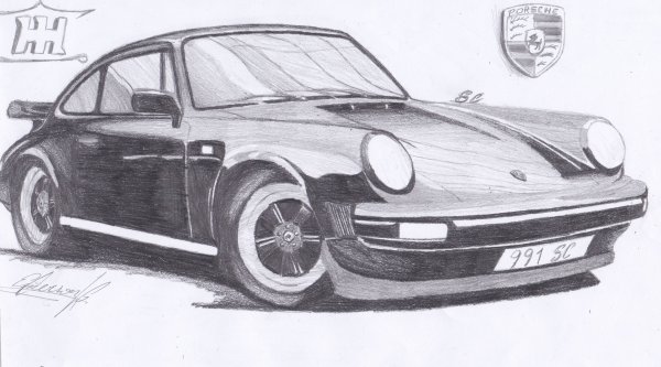 Porsche 911 карандашом