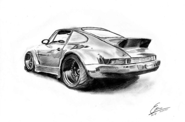 Арты машин карандашом