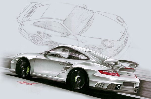 Porsche 911 Turbo s нарисовать