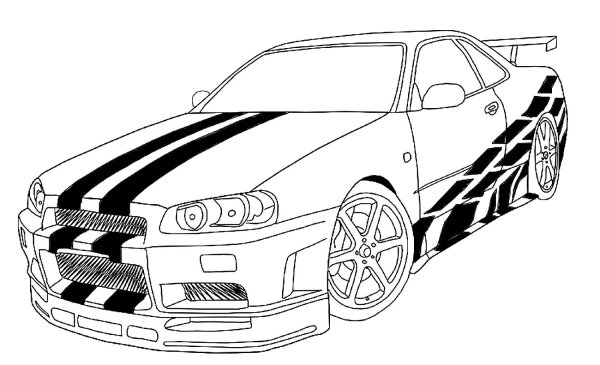 Nissan Skyline r34 карандашом