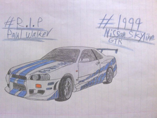 Nissan Skyline GTR r34 раскраска