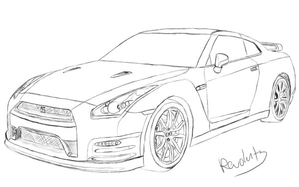 Nissan Skyline GTR r33 карандашом