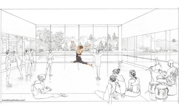 Эскиз спортивного зала в школе