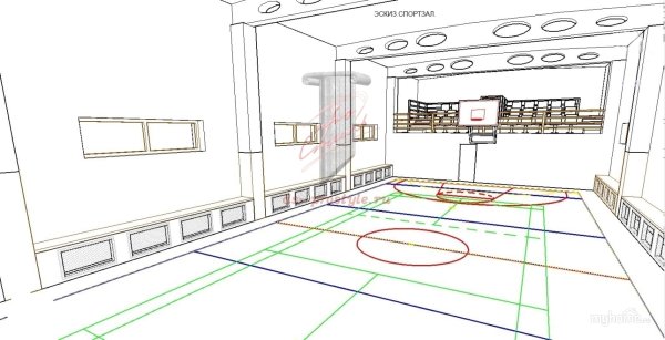 Эскиз спортивного зала в школе