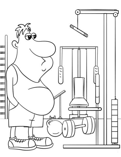 Спортивные тренажеры раскраска