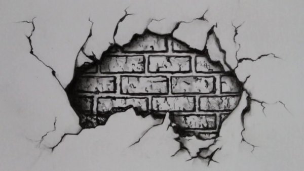 Нарисовать трещины на стене