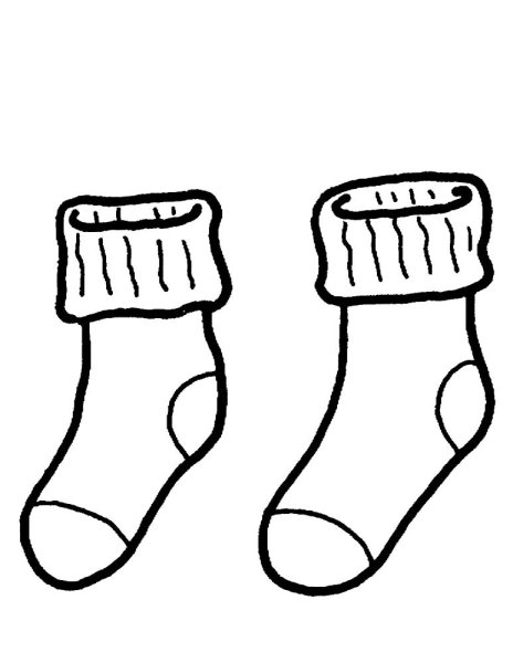 Носки раскраска для малышей