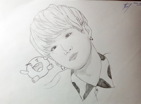 Раскраска БТС мин Юнги