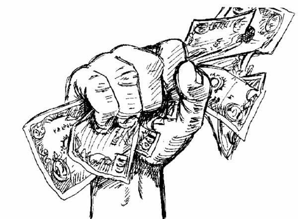 Деньги зарисовка