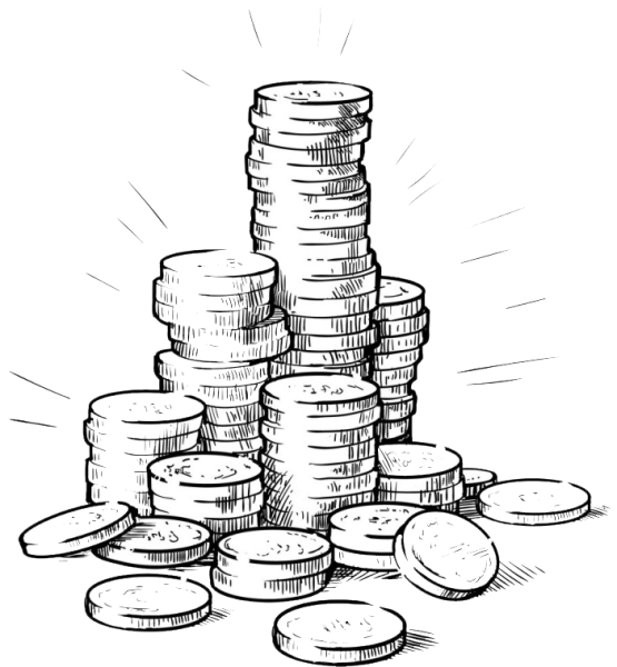 Мешок с деньгами карандашом