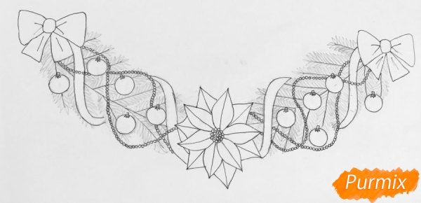 Гирлянда карандашом