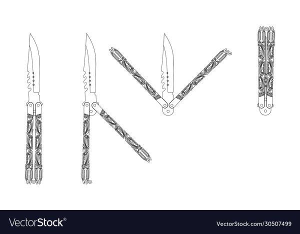 Нож бабочка чертеж