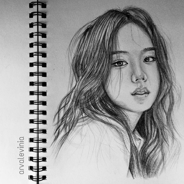 Рисунок Блэк Пинк карандашом Джису