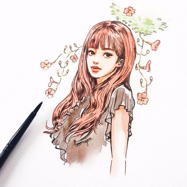 Арты Блэк Пинк карандашом