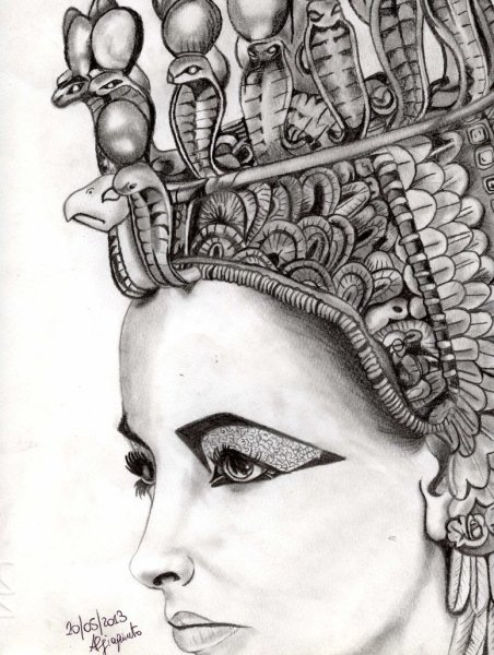 Прически древний Египет карандашом