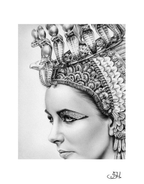 Скульптурный портрет Нефертити рисунок