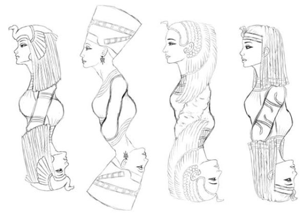 Клеопатра эскиз карандашом