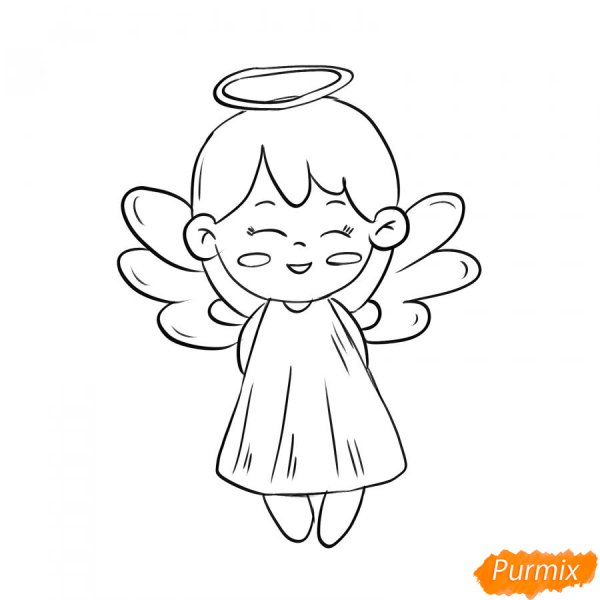 Нарисовать ангелочка поэтапно