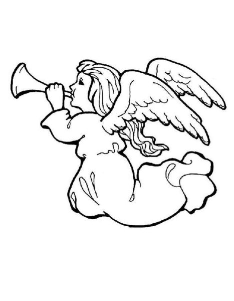 Рождественский ангел раскраска