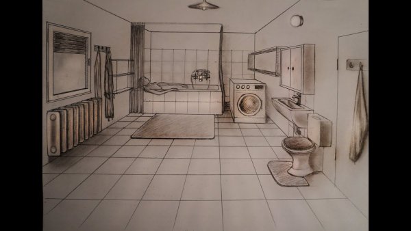 Ванная комната карандашом