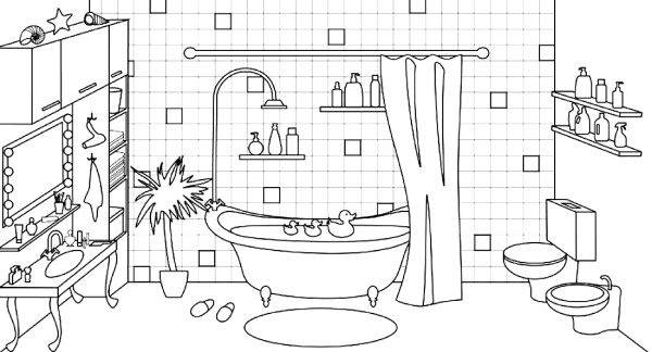 Ванная в перспективе