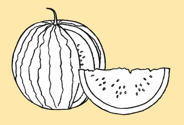 Долька арбуза рисунок карандашом