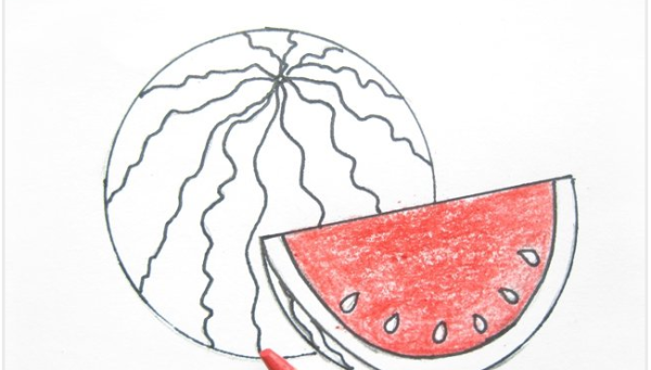 Арбуз раскраска для детей