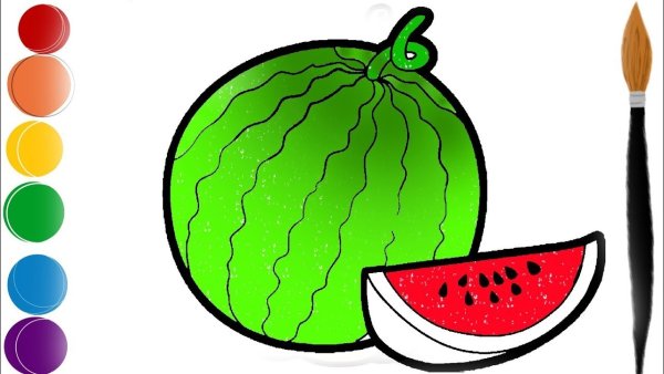 Арбуз простым карандашом