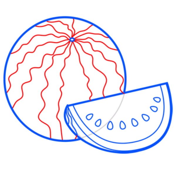 Арбуз раскраска