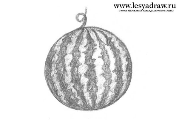 Раскраски легкие Арбуз