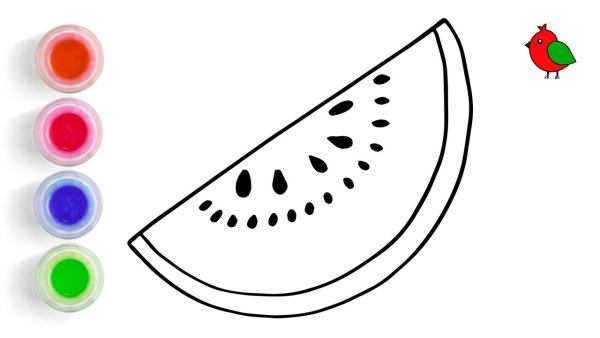 Арбуз простым карандашом