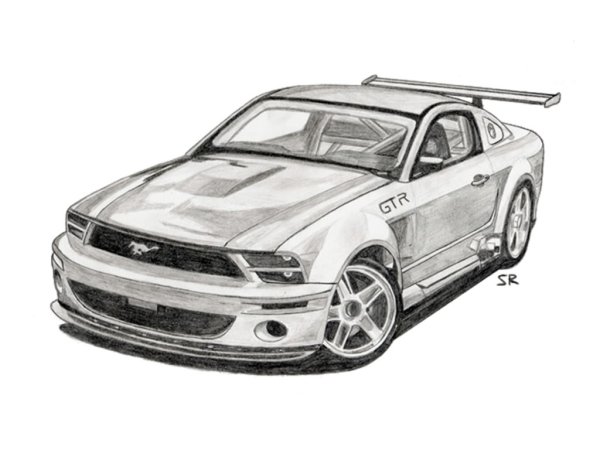 Форд Мустанг карандашом