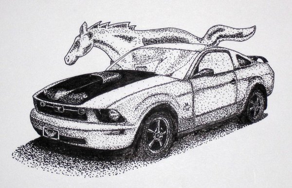 Нарисовать Форд Мустанг