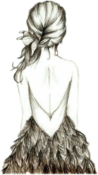 Картинки для срисовки девушки со спины