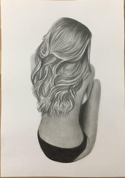 Рисунки карандашом девушки со спины