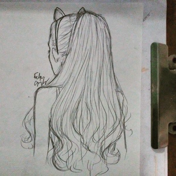 Рисунки девушек легкие красивые сзади