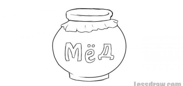Раскраска бочонок меда для детей