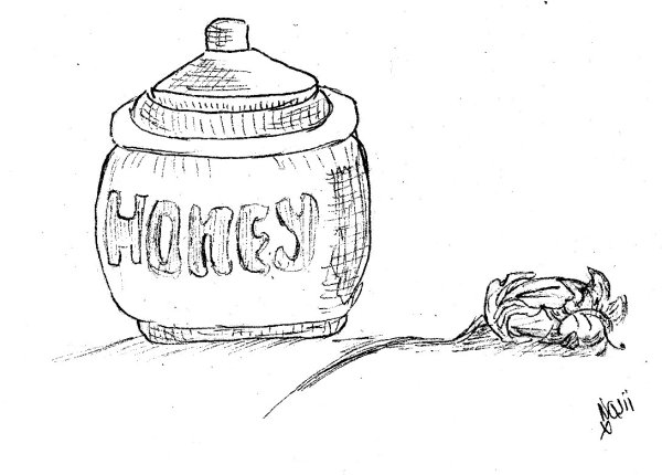 Бочонок меда карандашом