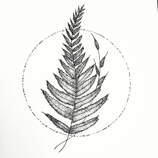 Тропические листья трафарет