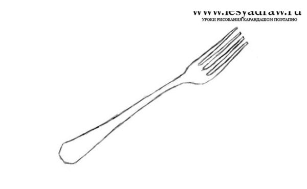 Вилка простым карандашом