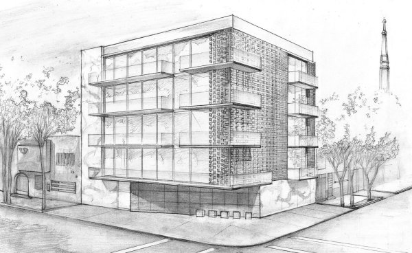 Особняк Шарданова в Краснодаре рисунок