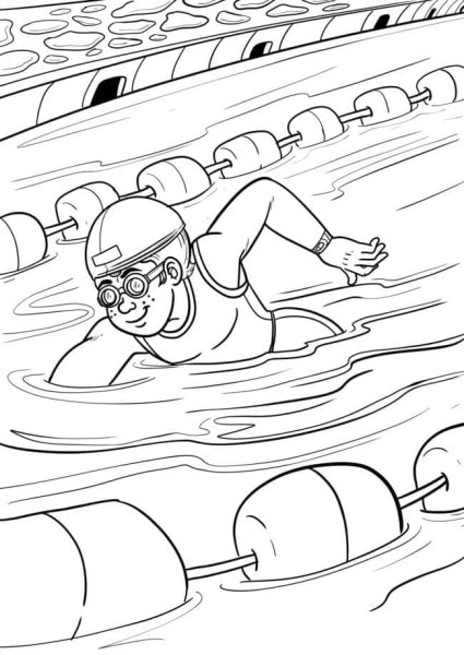 Плавание раскраска