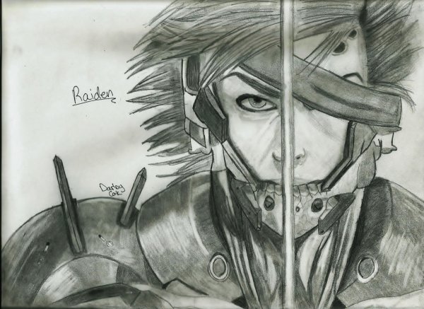Райден Metal Gear Rising Revengeance карандашом