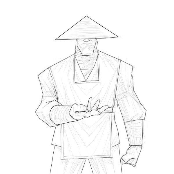 Рейден мортал комбат карандашом