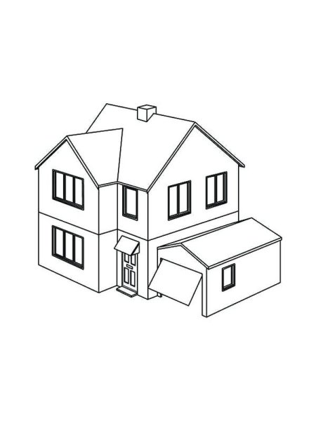 Нарисовать объемный дом