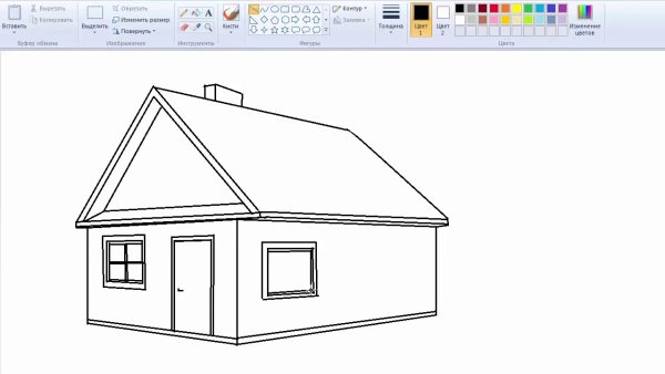Рисунки в паинте дом