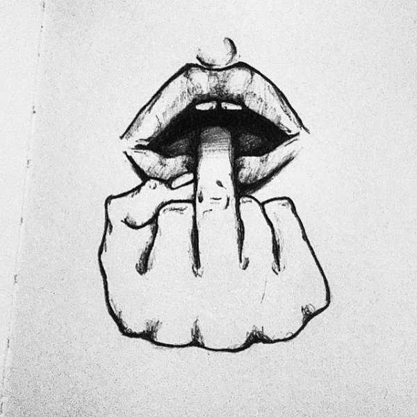 Средний палец тату эскиз