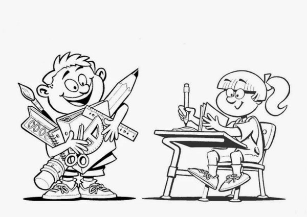 Школа раскраска для детей