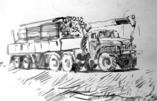 Лесовоз рисунок