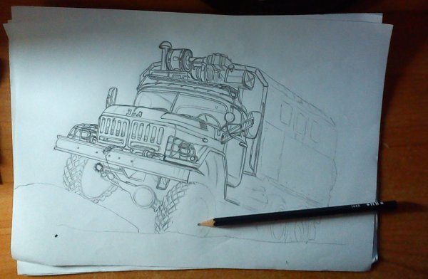 ЗИЛ 131 карандашом
